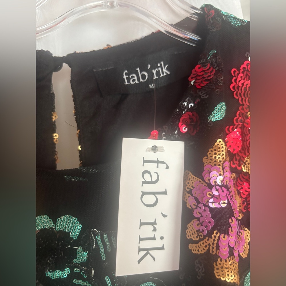 fab'rik Multicolor Floral Sequin Dress - Picture 3 of 5